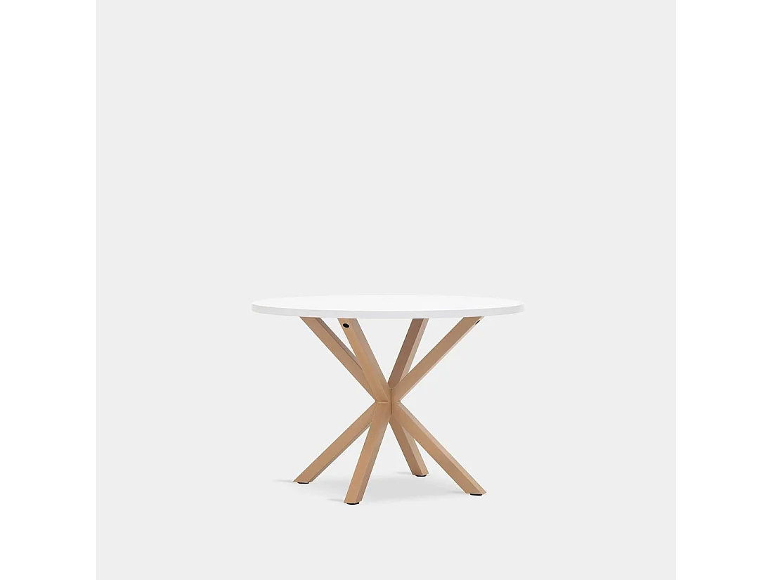 Table fixe en bois blanc 110x75 cm-Aras