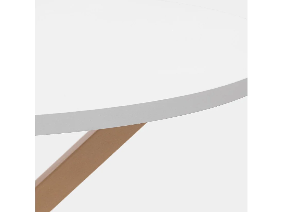 Table fixe en bois blanc 110x75 cm-Aras