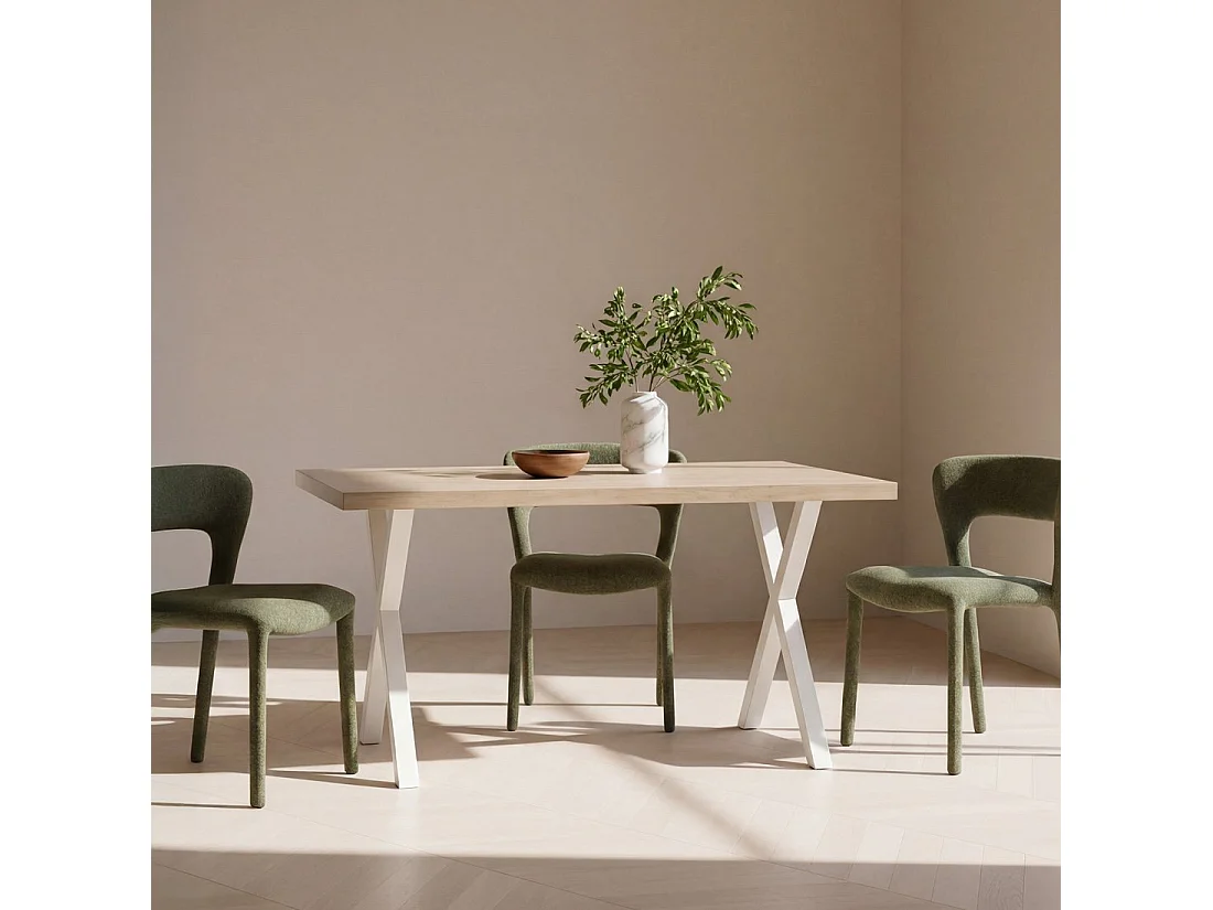 Table fixe en bois naturel 135x75 cm-Parks