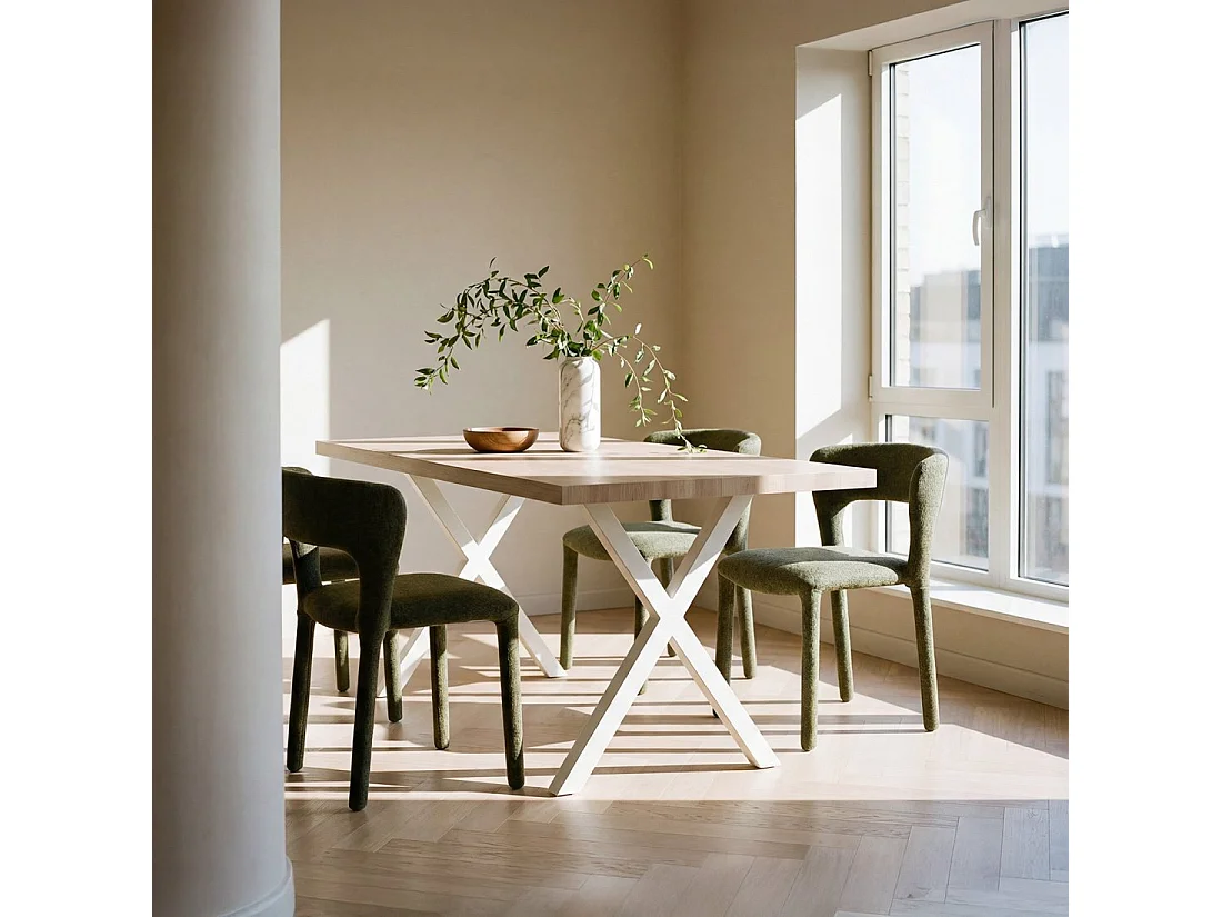 Table fixe en bois naturel 135x75 cm-Parks
