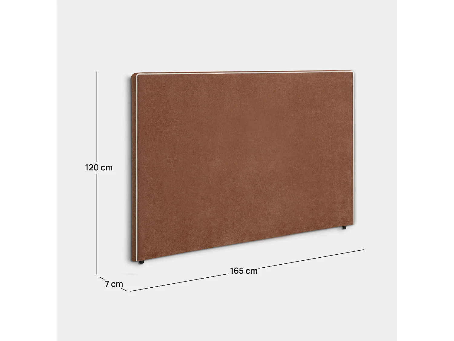 Tête de lit double en tissu terracotta 165x120 cm-Line