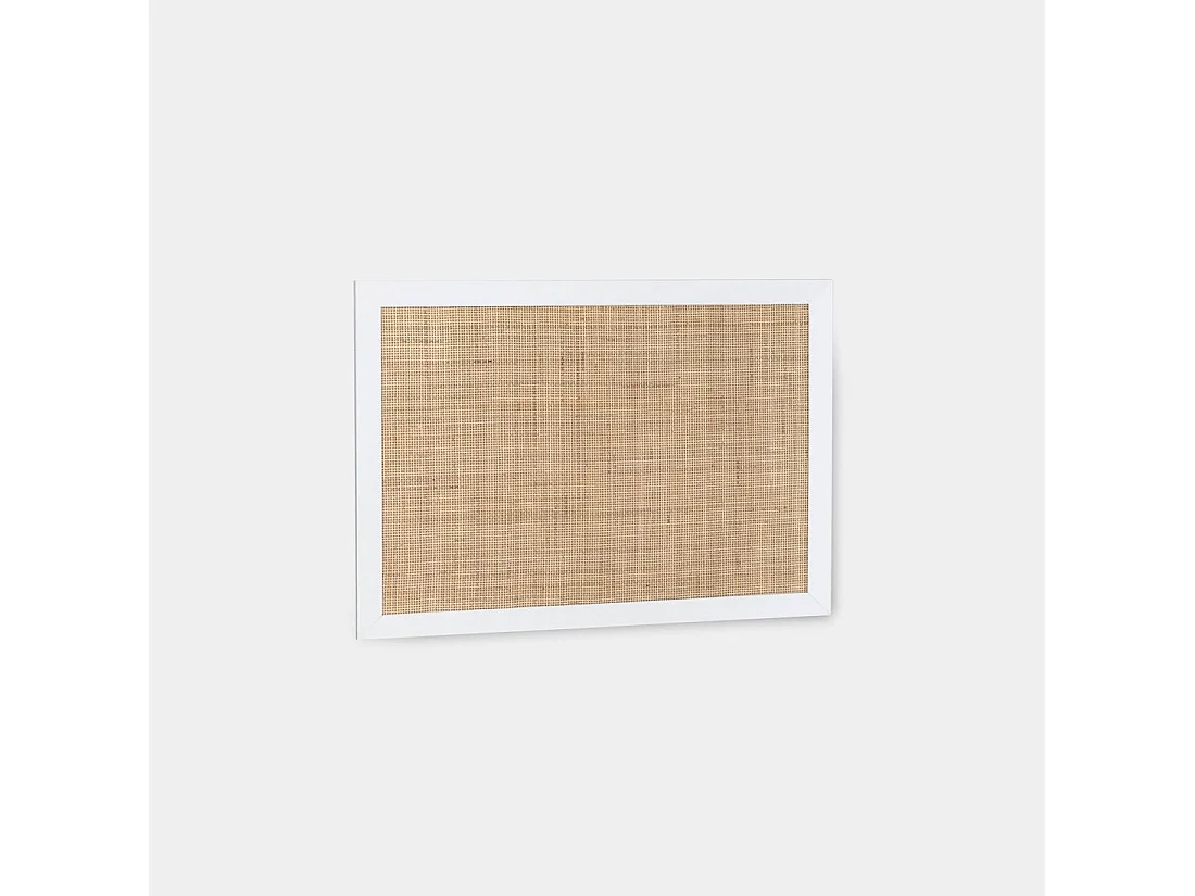 Tête de lit simple en rotin naturel-blanc 100x70 cm-Tahiti
