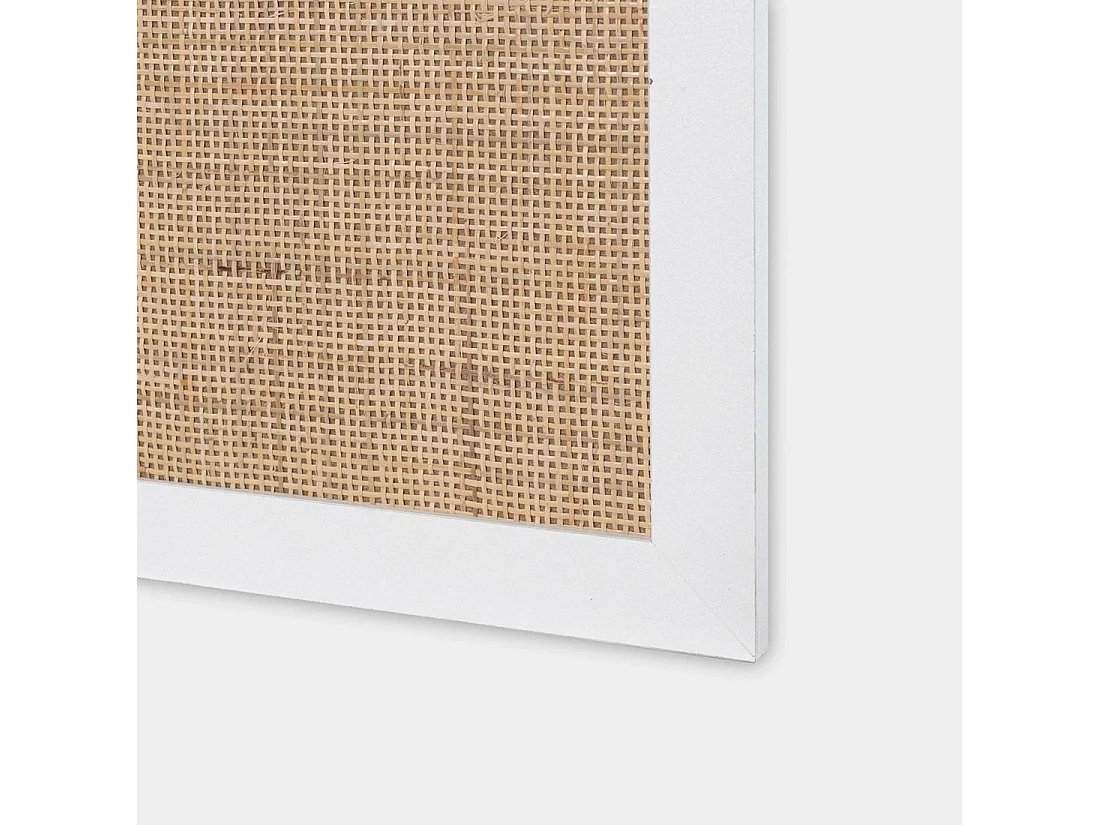 Tête de lit simple en rotin naturel-blanc 100x70 cm-Tahiti