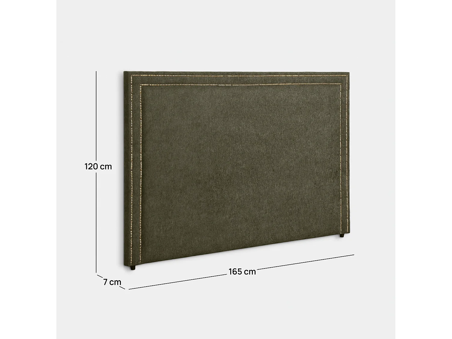 Tête de lit double en tissu vert foncé 165x120 cm-Aiko