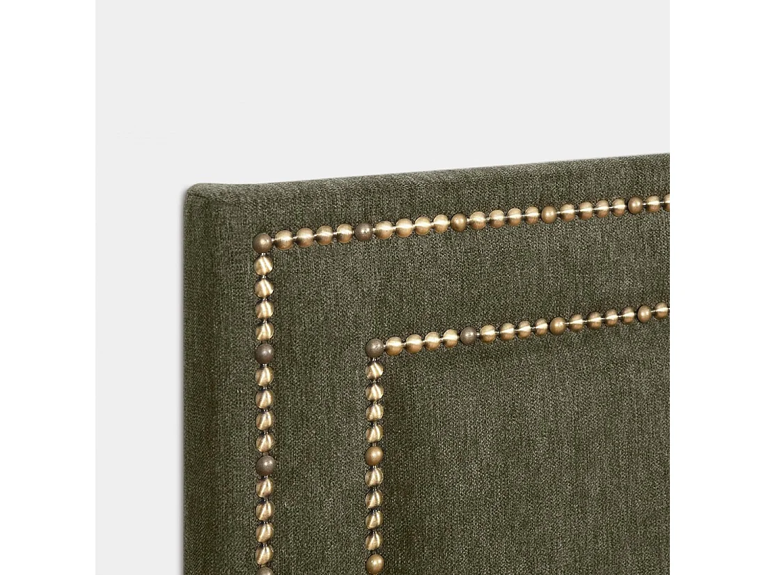Tête de lit double en tissu vert foncé 165x120 cm-Aiko