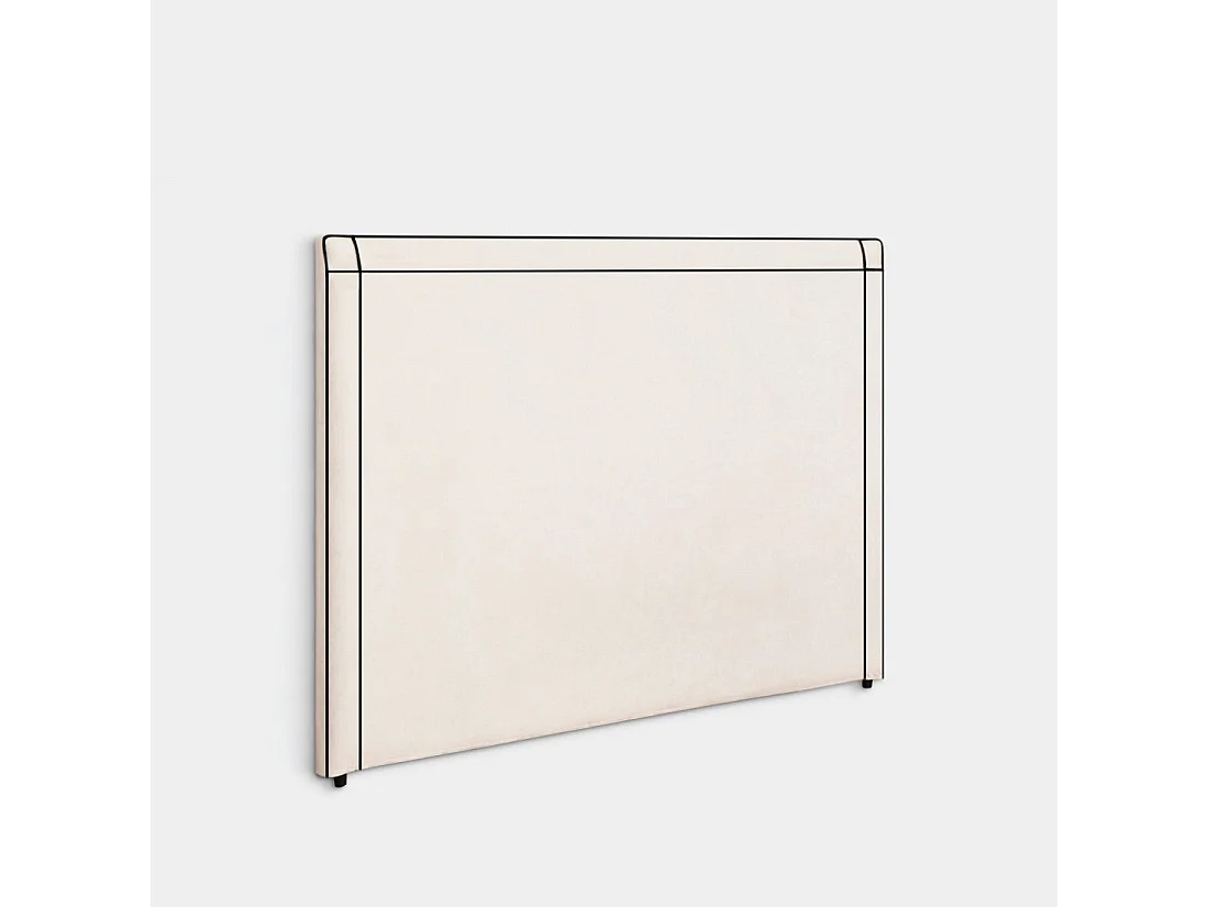 Tête de lit double en tissu beige, noir 165x120 cm-Mies