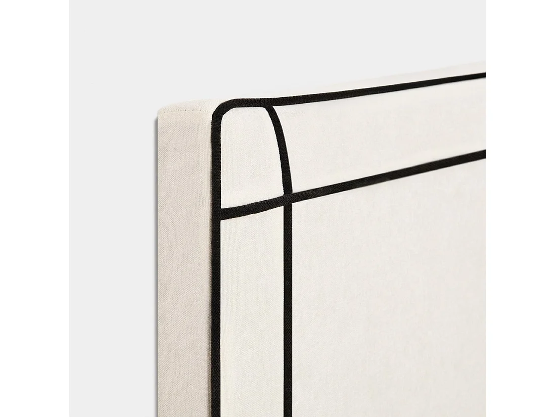 Tête de lit double en tissu beige, noir 165x120 cm-Mies