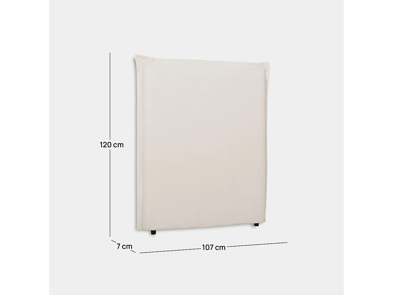 Tête de lit simple en tissu beige 107x120 cm-Louise