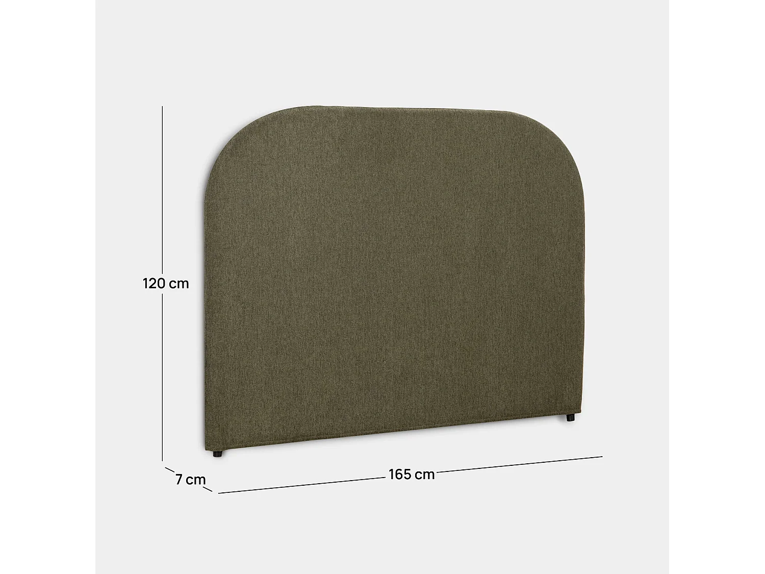 Tête de lit double en tissu vert foncé 165x120 cm-Duncan