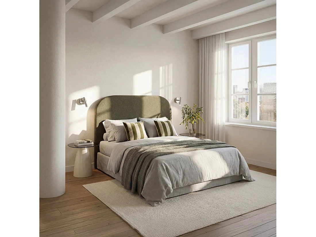 Tête de lit double en tissu vert foncé 165x120 cm-Duncan