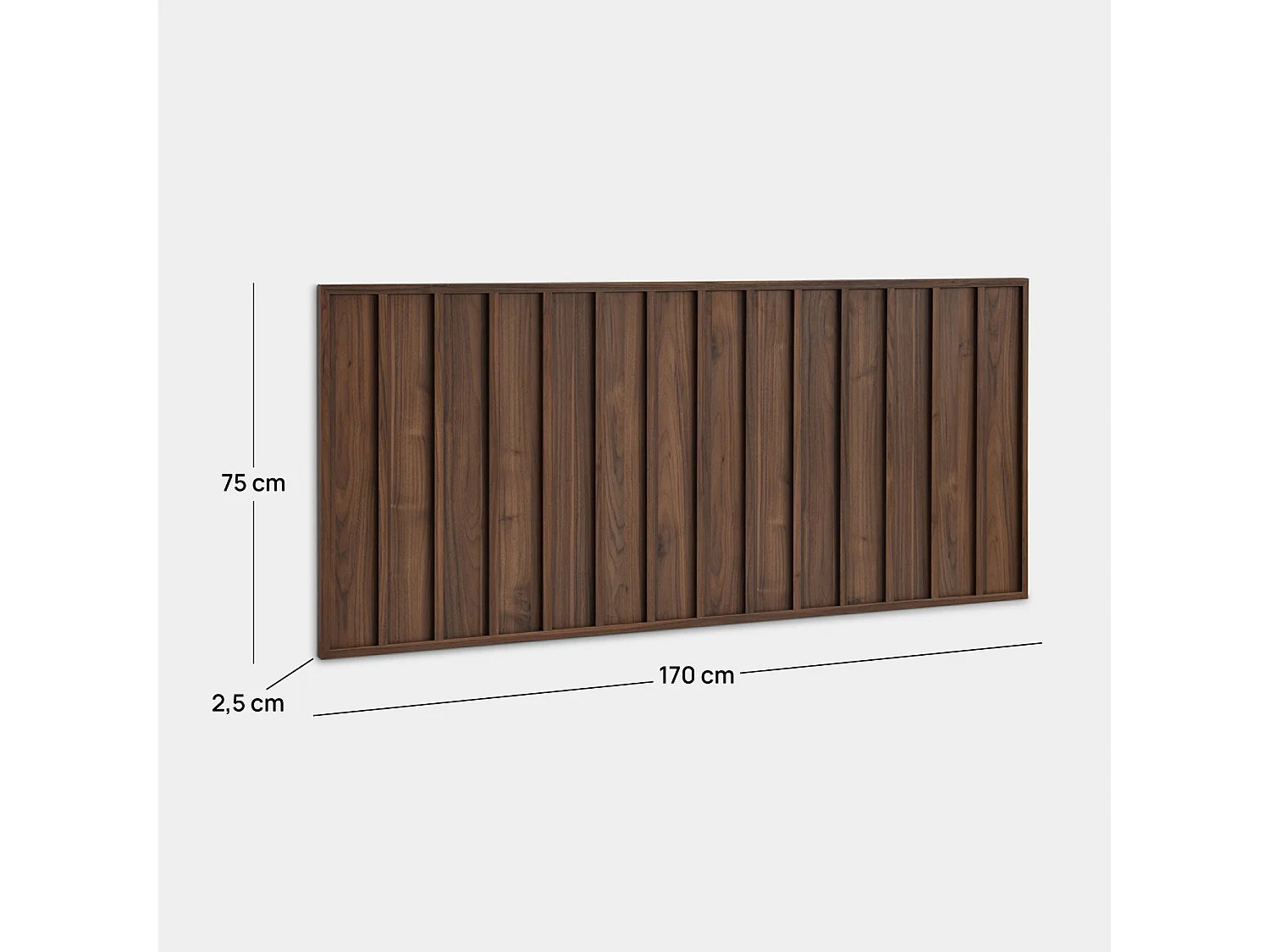 Tête de lit double en bois noyer 170x75 cm-Kairo