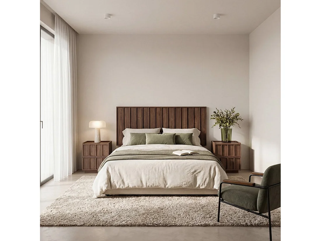 Tête de lit double en bois noyer 170x75 cm-Kairo