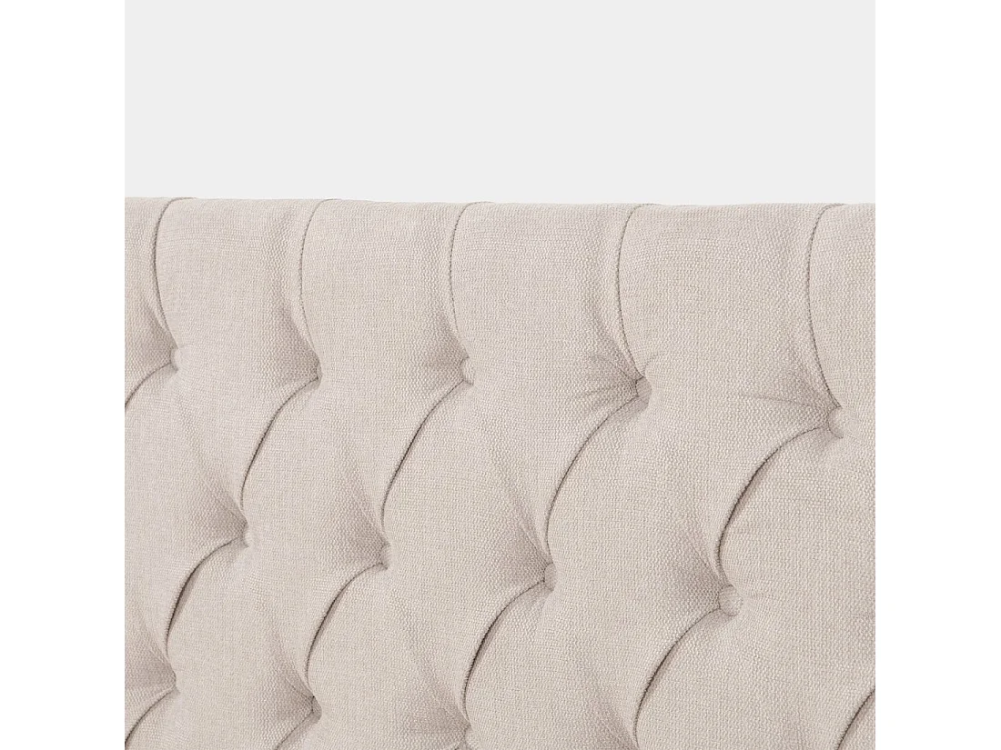 Tête de lit double en tissu beige 165x120 cm-Amber