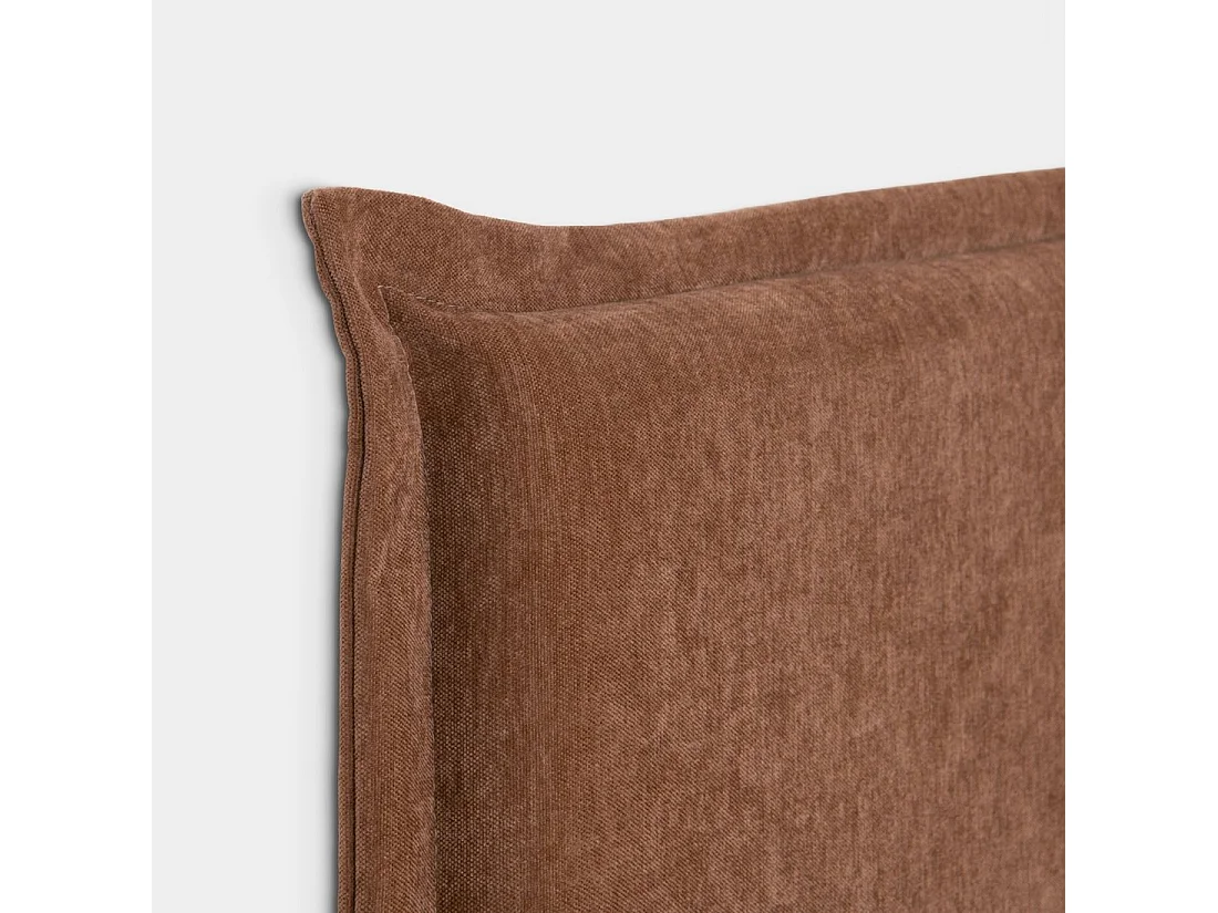 Tête de lit double en tissu terracotta 170x120 cm-Louise