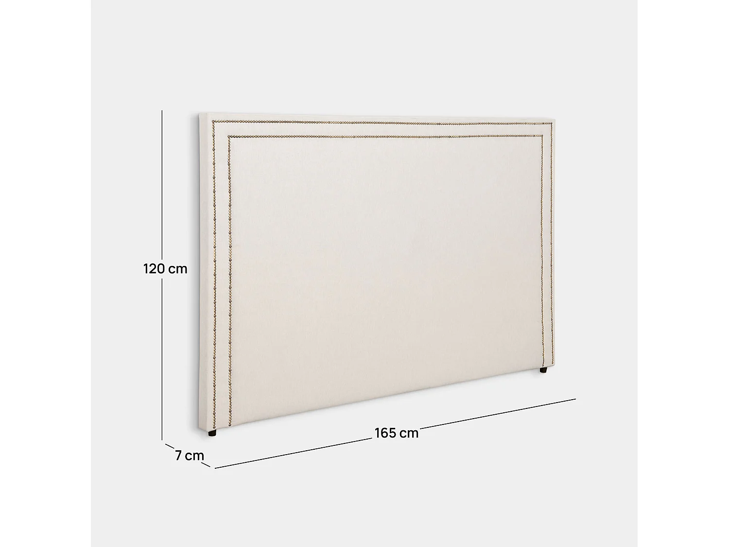Tête de lit double en tissu beige 165x120 cm-Aiko