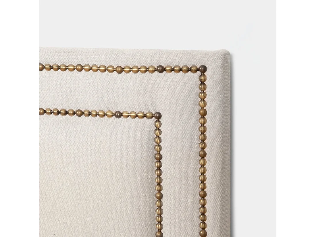 Tête de lit double en tissu beige 165x120 cm-Aiko