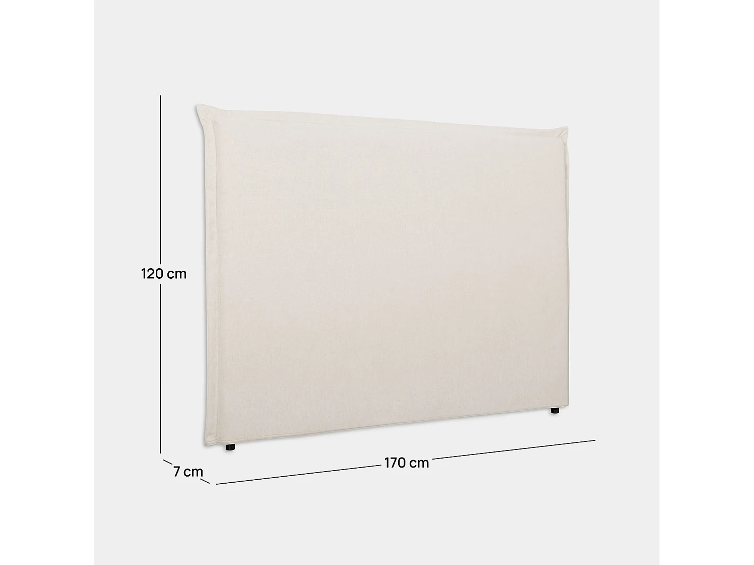 Tête de lit double en tissu beige 170x120 cm-Louise