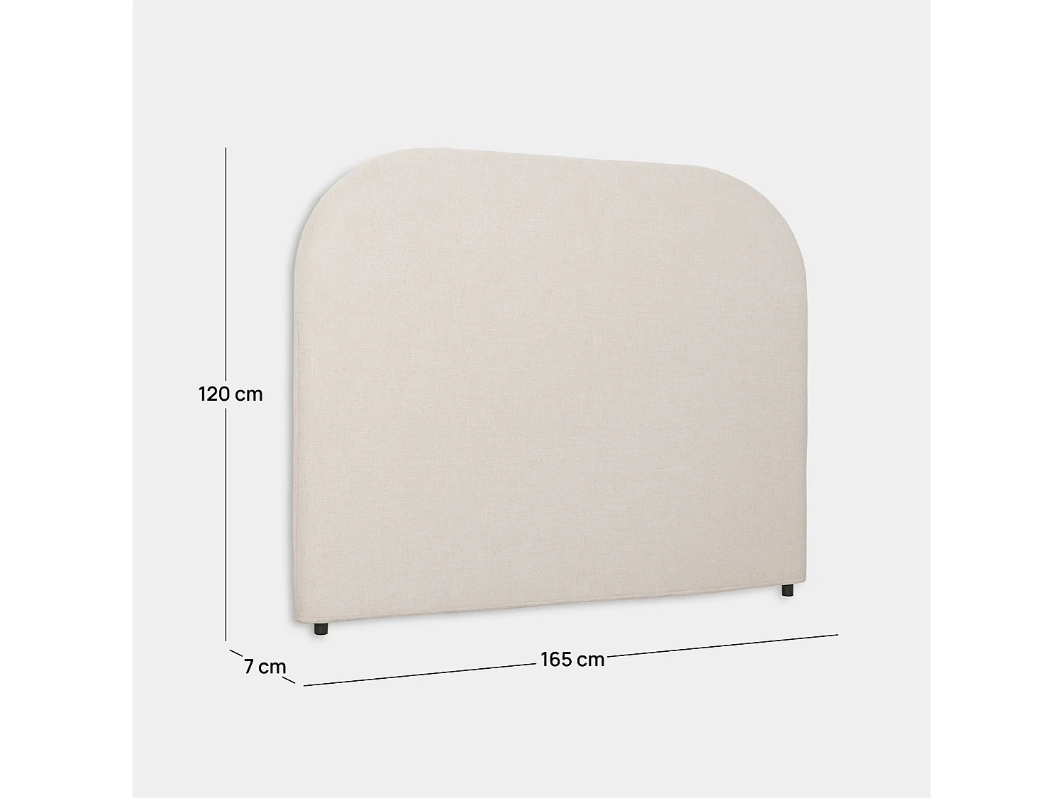 Tête de lit double en tissu beige 165x120 cm-Duncan