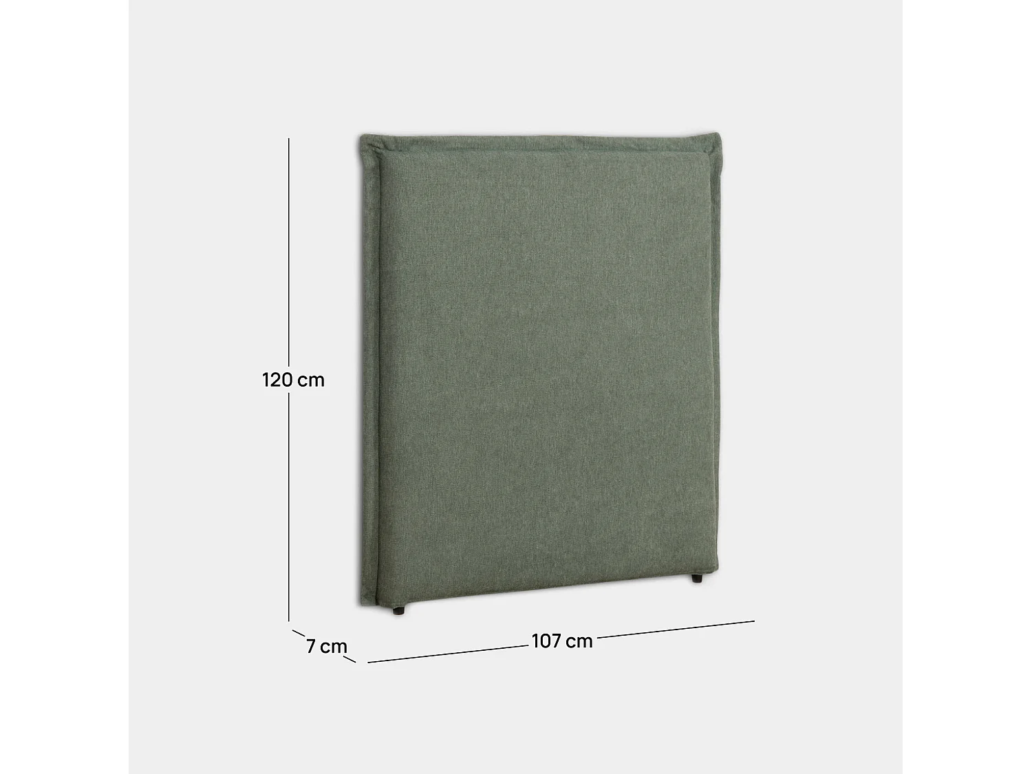 Tête de lit simple en tissu vert 107x120 cm-Louise