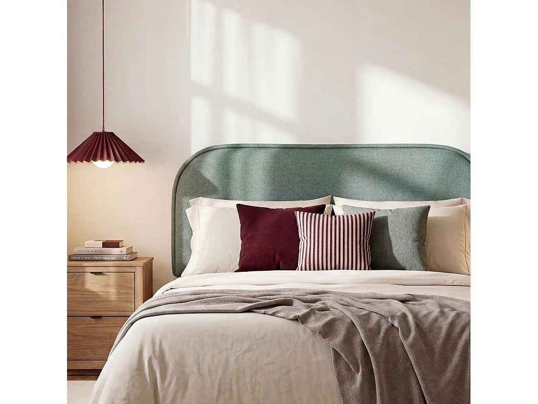 Tête de lit double en tissu vert 170x70 cm-Eden