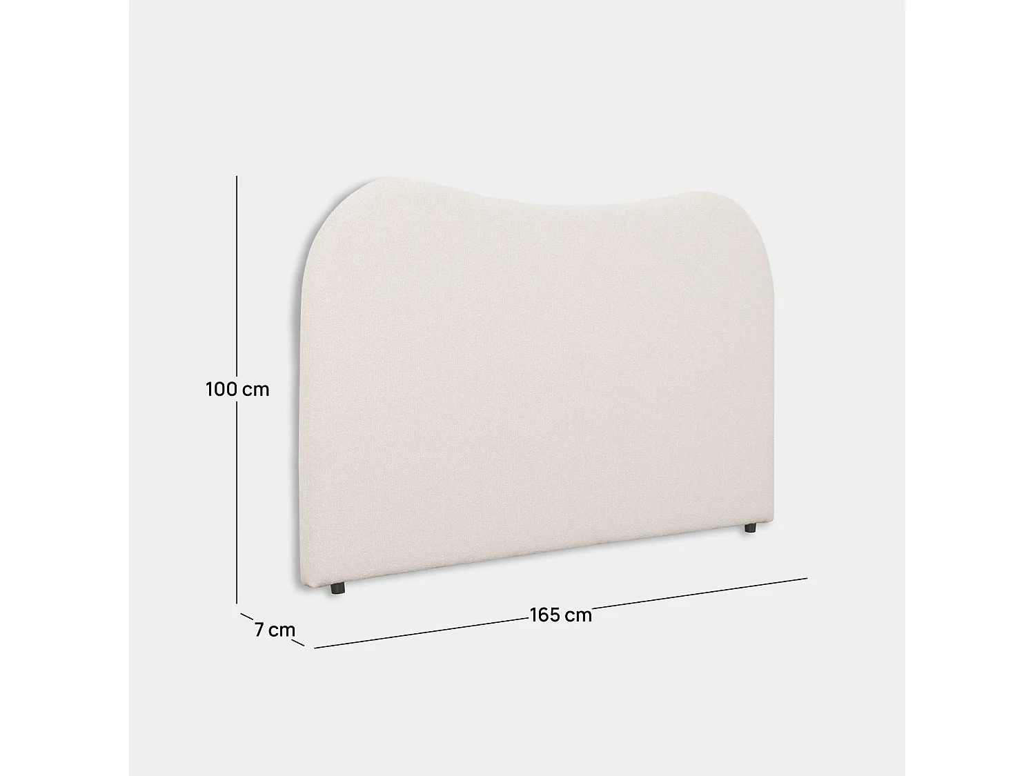 Tête de lit double en tissu beige 165x100 cm-Sand