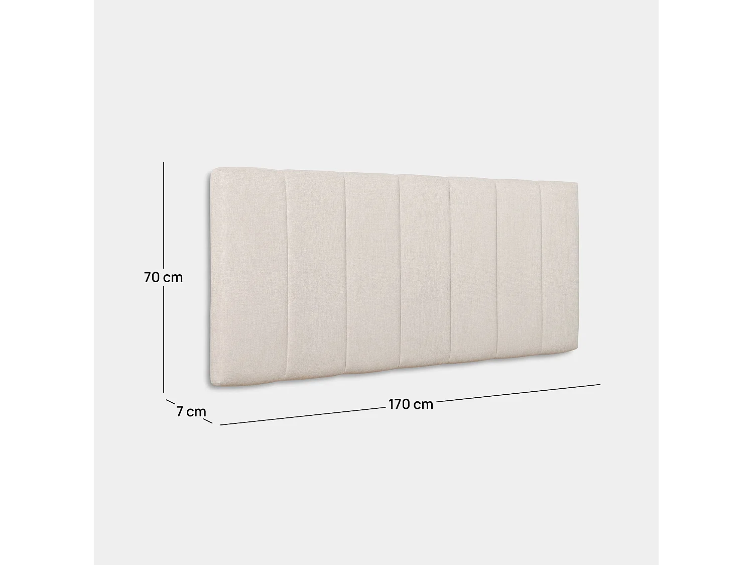 Tête de lit double en tissu beige 170x70 cm-Rene
