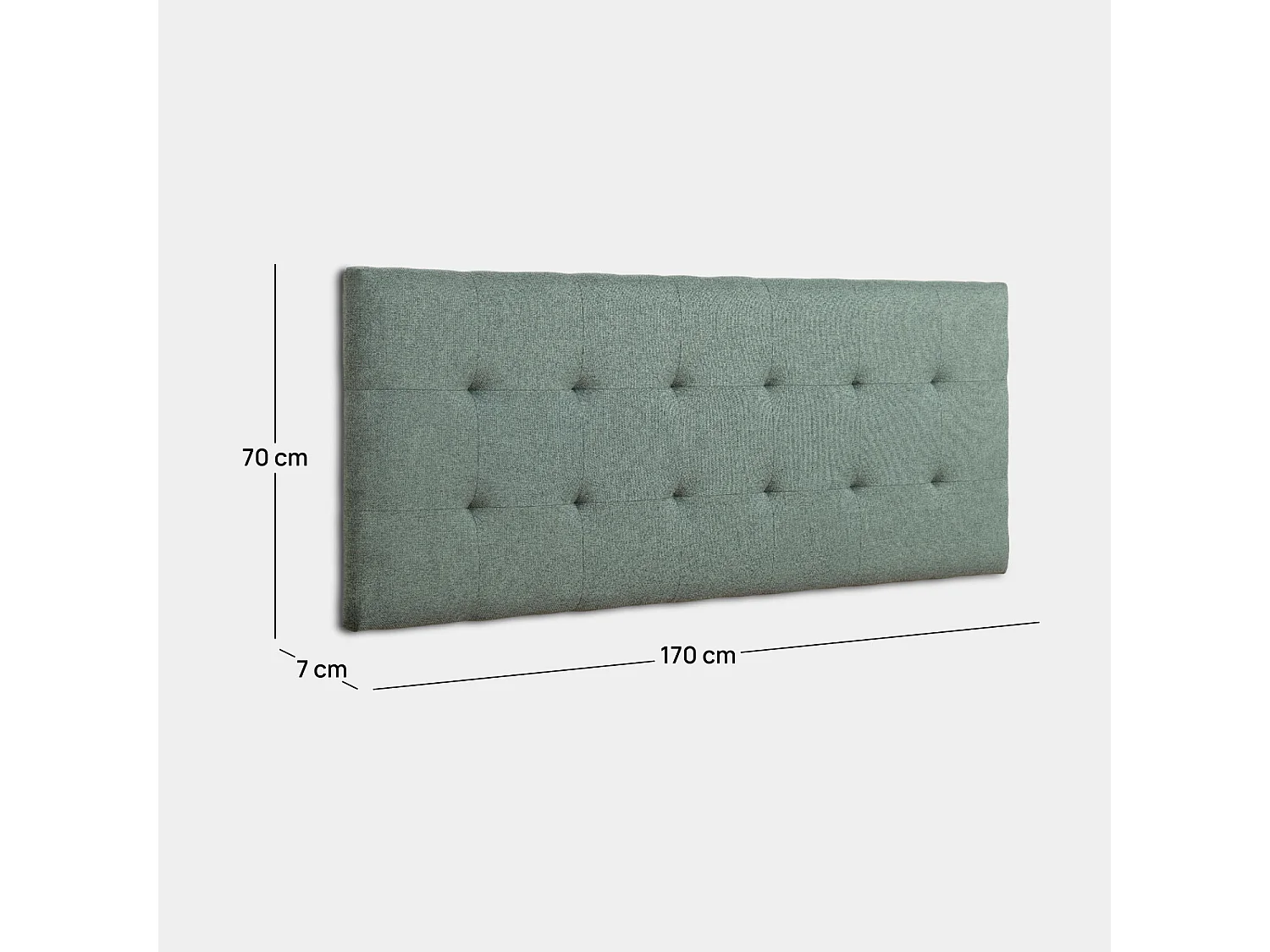 Tête de lit double en tissu vert 170x70 cm-Pier