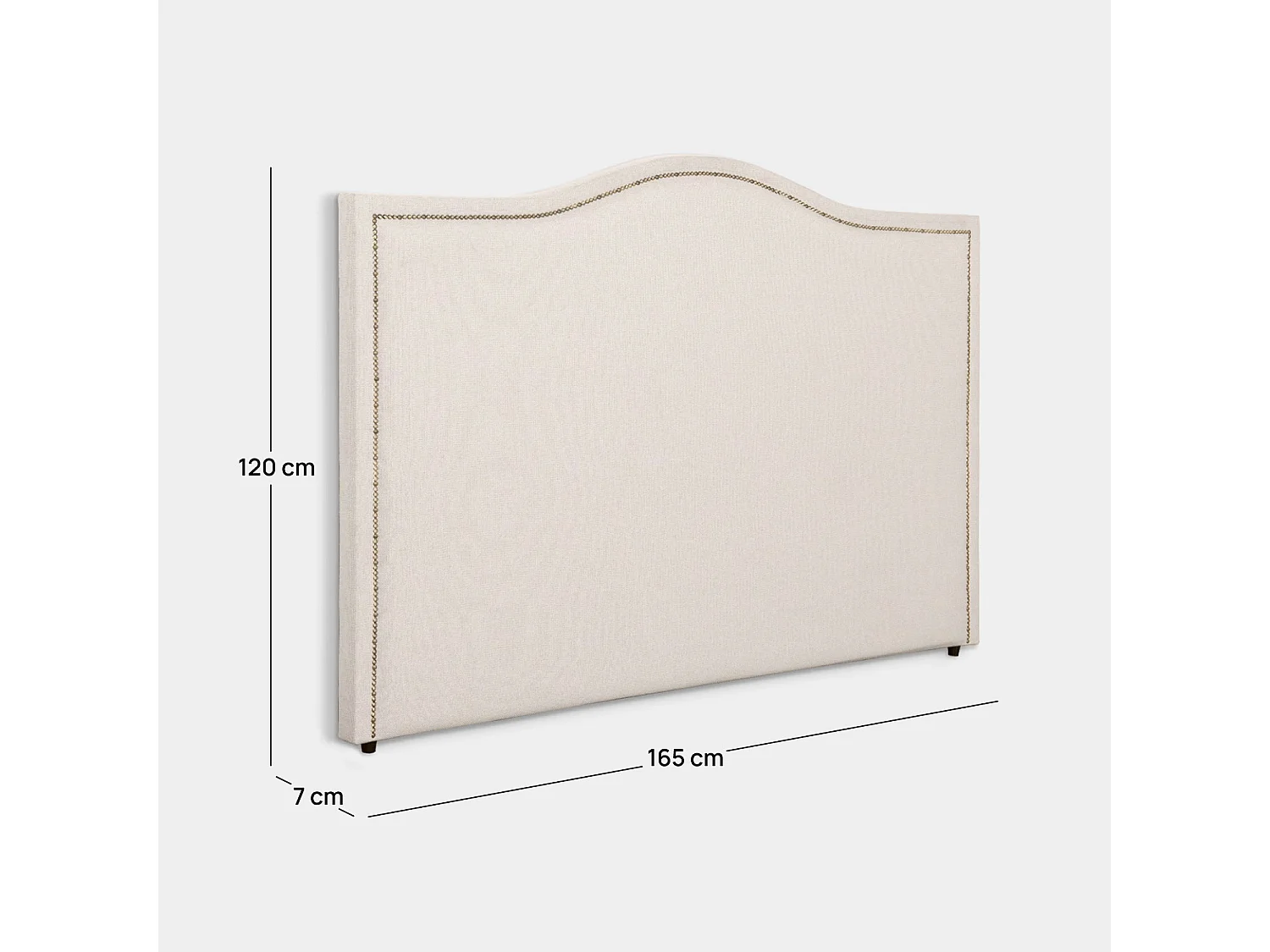 Tête de lit double en tissu beige 165x120 cm-Kino