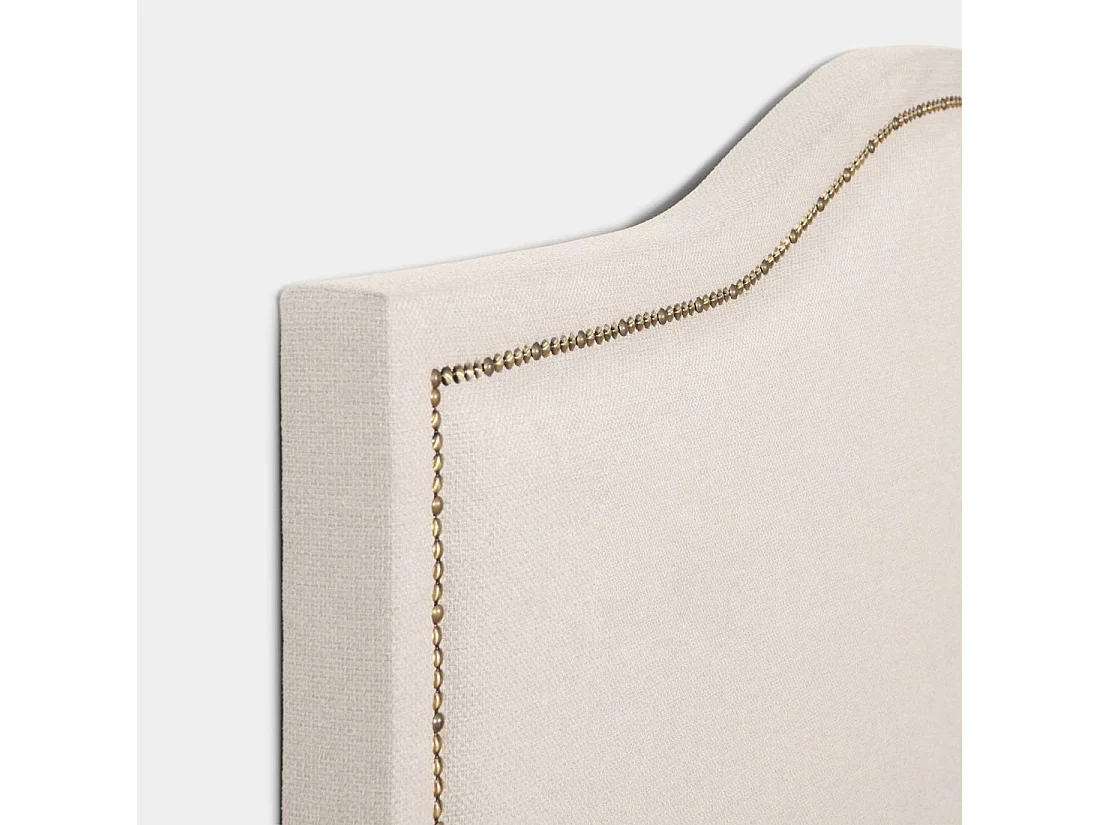 Tête de lit double en tissu beige 165x120 cm-Kino