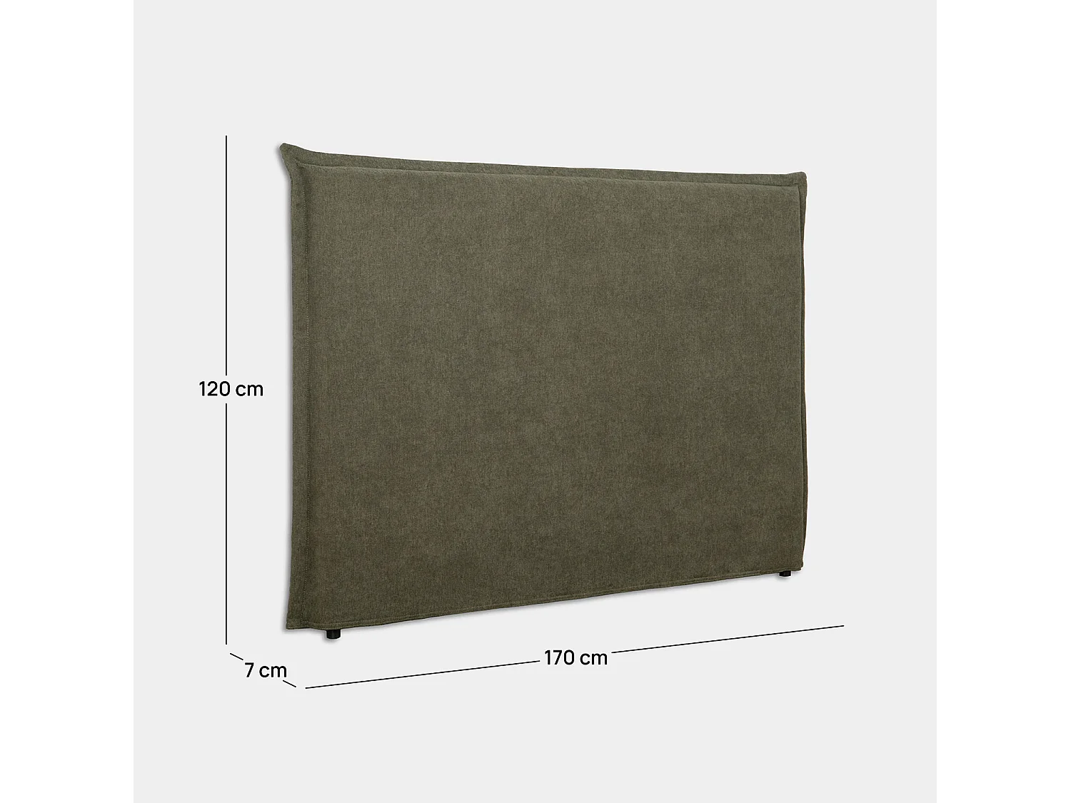 Tête de lit double en tissu vert foncé 170x120 cm-Louise