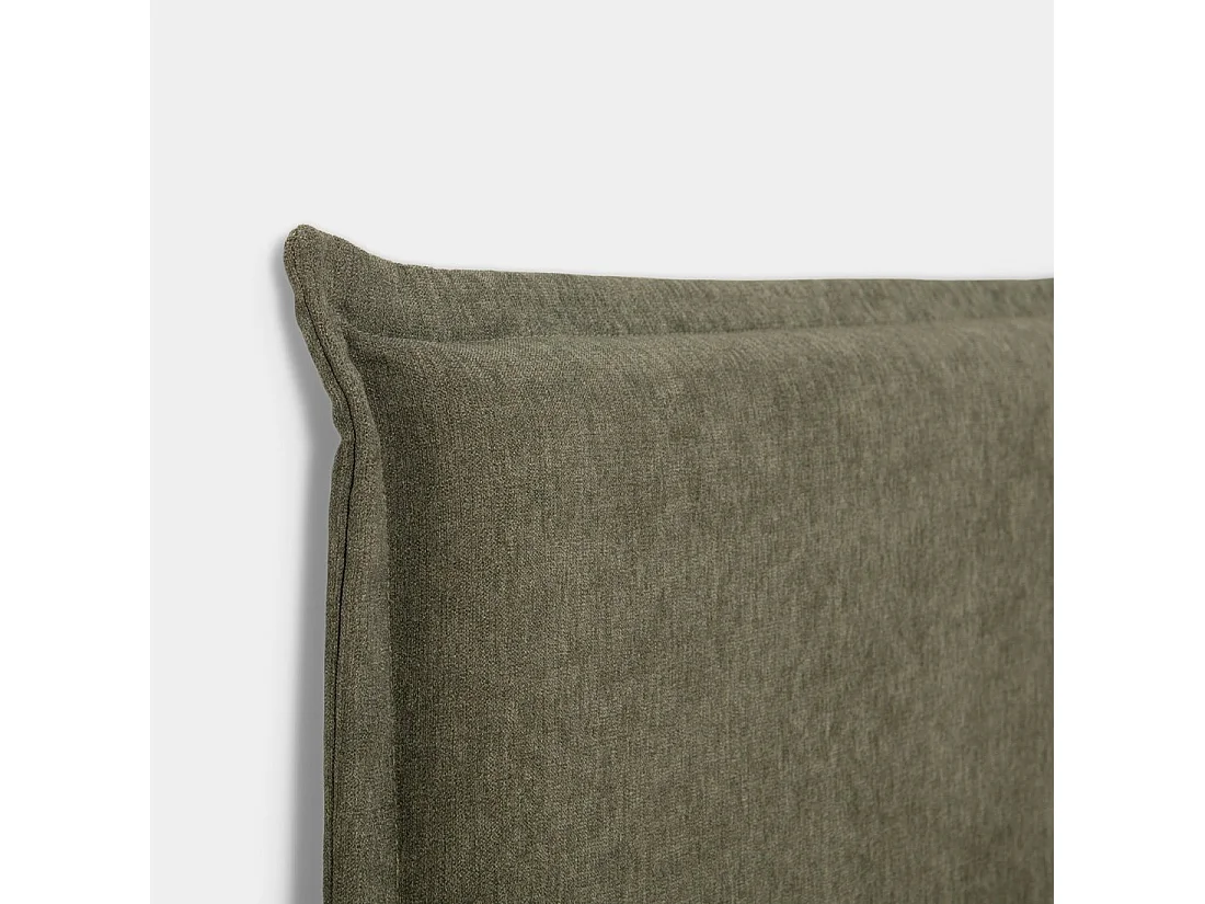 Tête de lit double en tissu vert foncé 170x120 cm-Louise