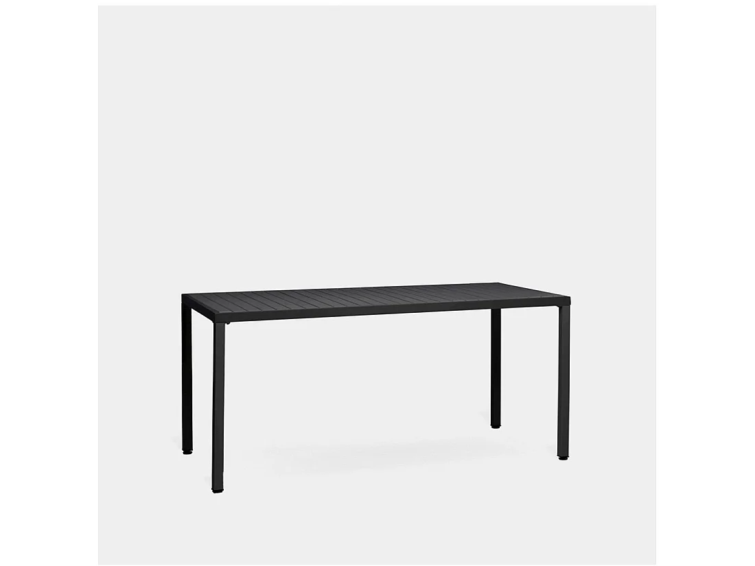 Table fixe en polypropylène gris anthracite 165x76 cm-Jastorf