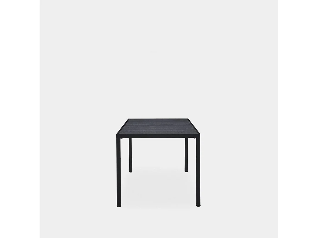 Table fixe en polypropylène gris anthracite 165x76 cm-Jastorf