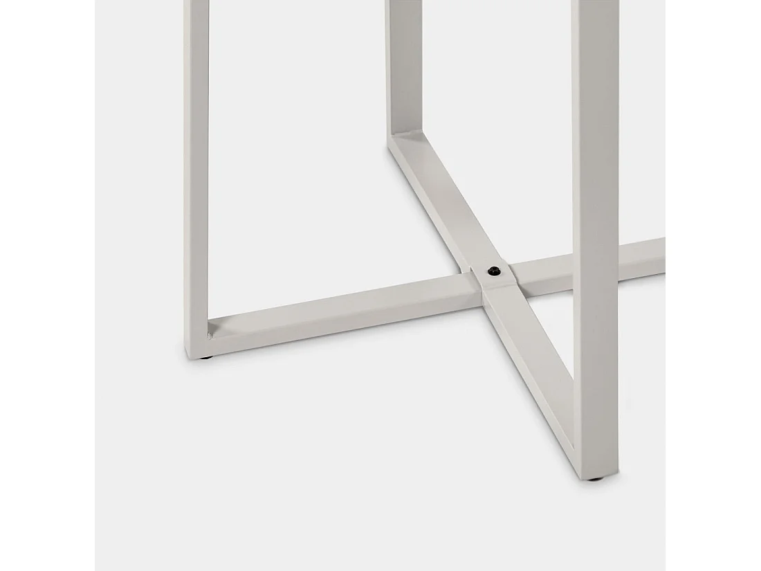 Table fixe en métal beige 70x74 cm-Nikos