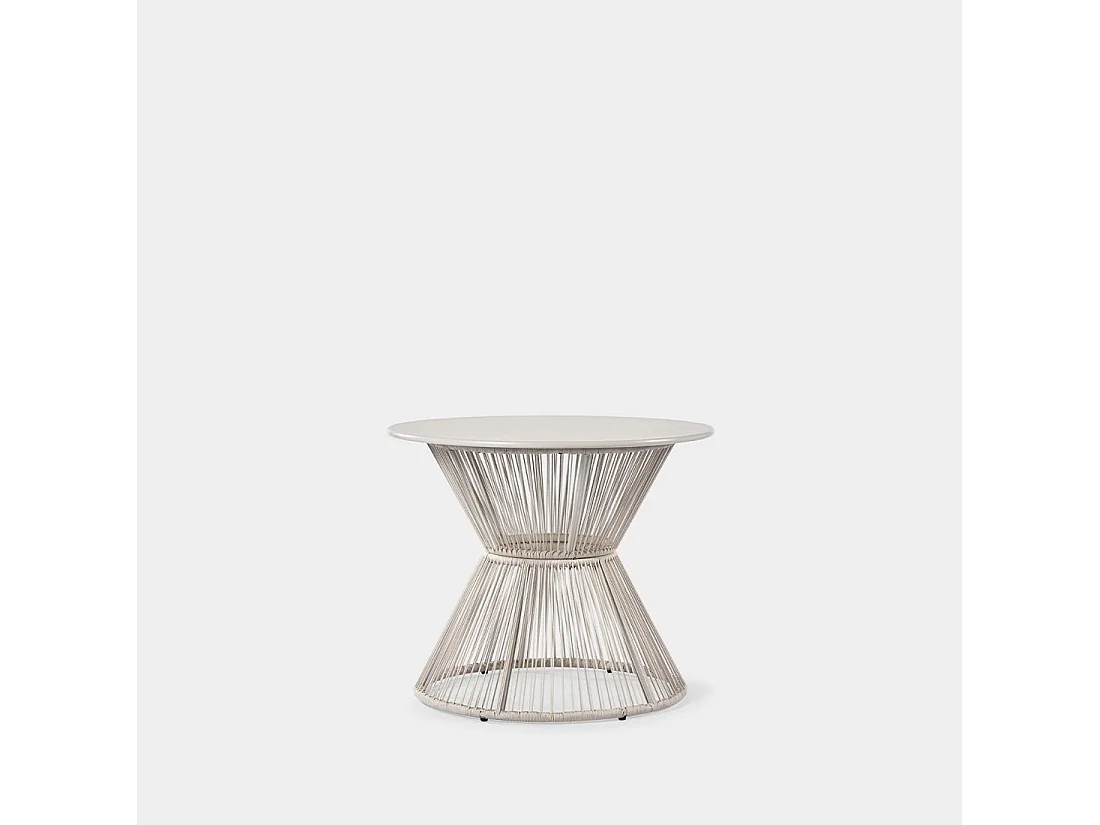 Table fixe en métal beige 90x75 cm-Kadek