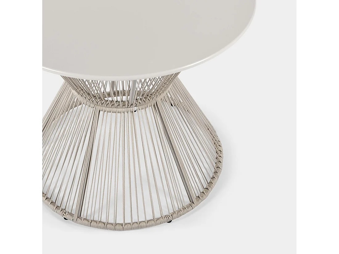 Table fixe en métal beige 90x75 cm-Kadek