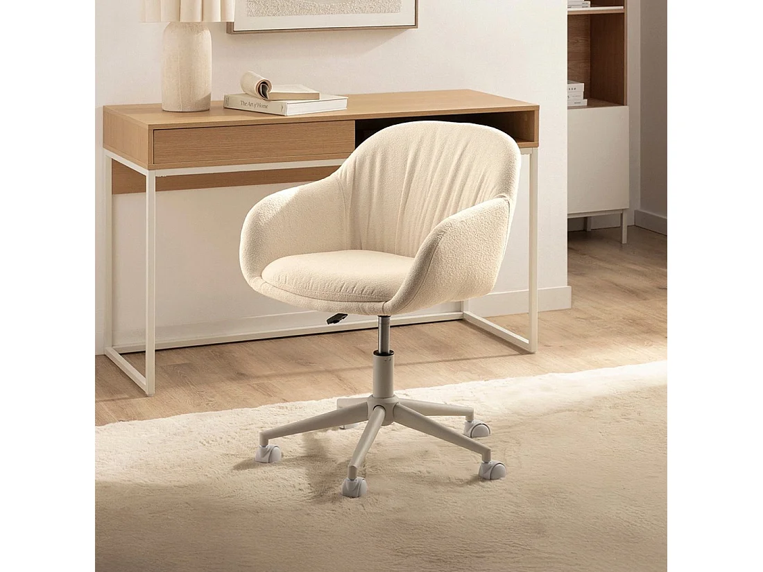 Silla de escritorio de Tela Beige 75-82 x 60- Tasia