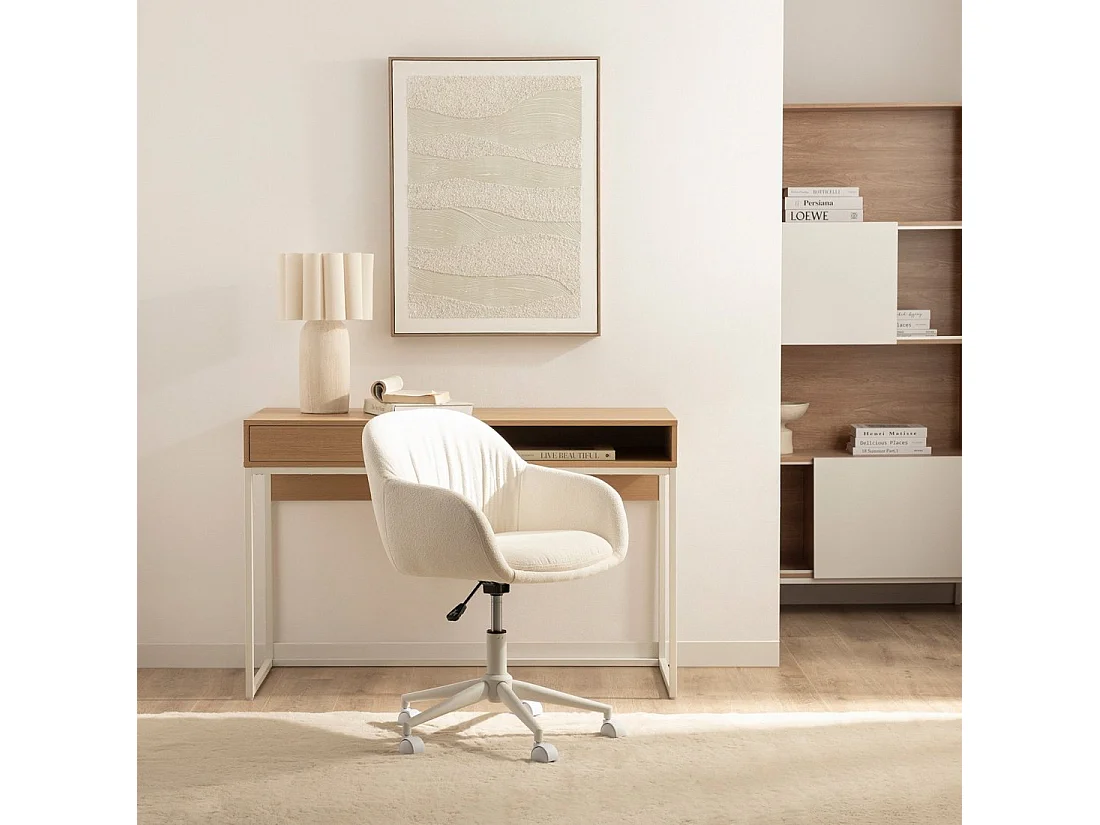 Silla de escritorio de Tela Beige 75-82 x 60- Tasia