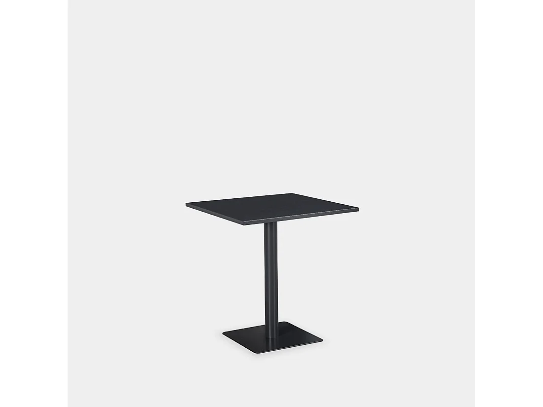 Table fixe en métal gris anthracite 70x76 cm-Thule