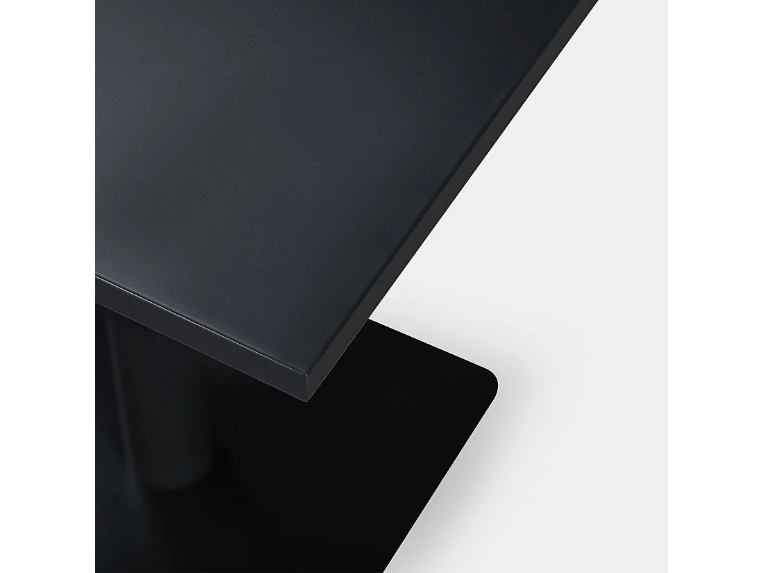 Table fixe en métal gris anthracite 70x76 cm-Thule