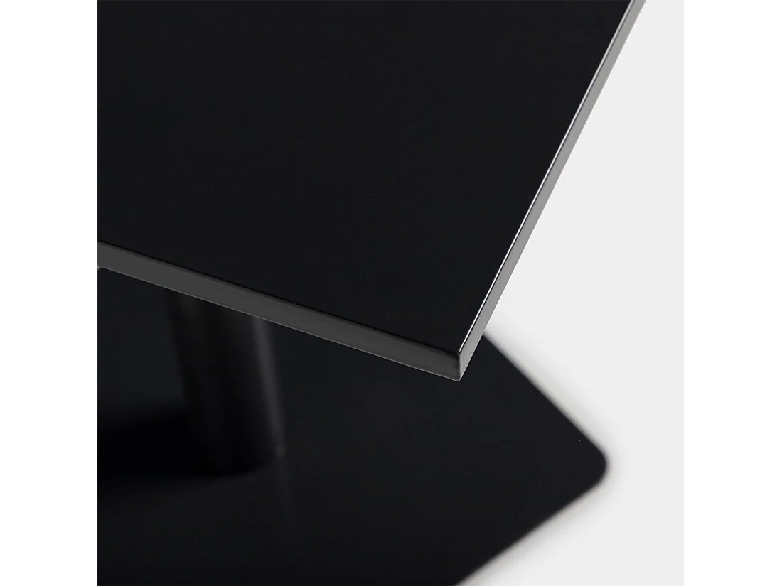 Table fixe en métal gris anthracite 70x76 cm-Thule