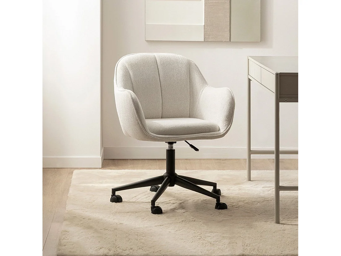 Silla de escritorio de Tela Beige 80-88 x 62- Tess