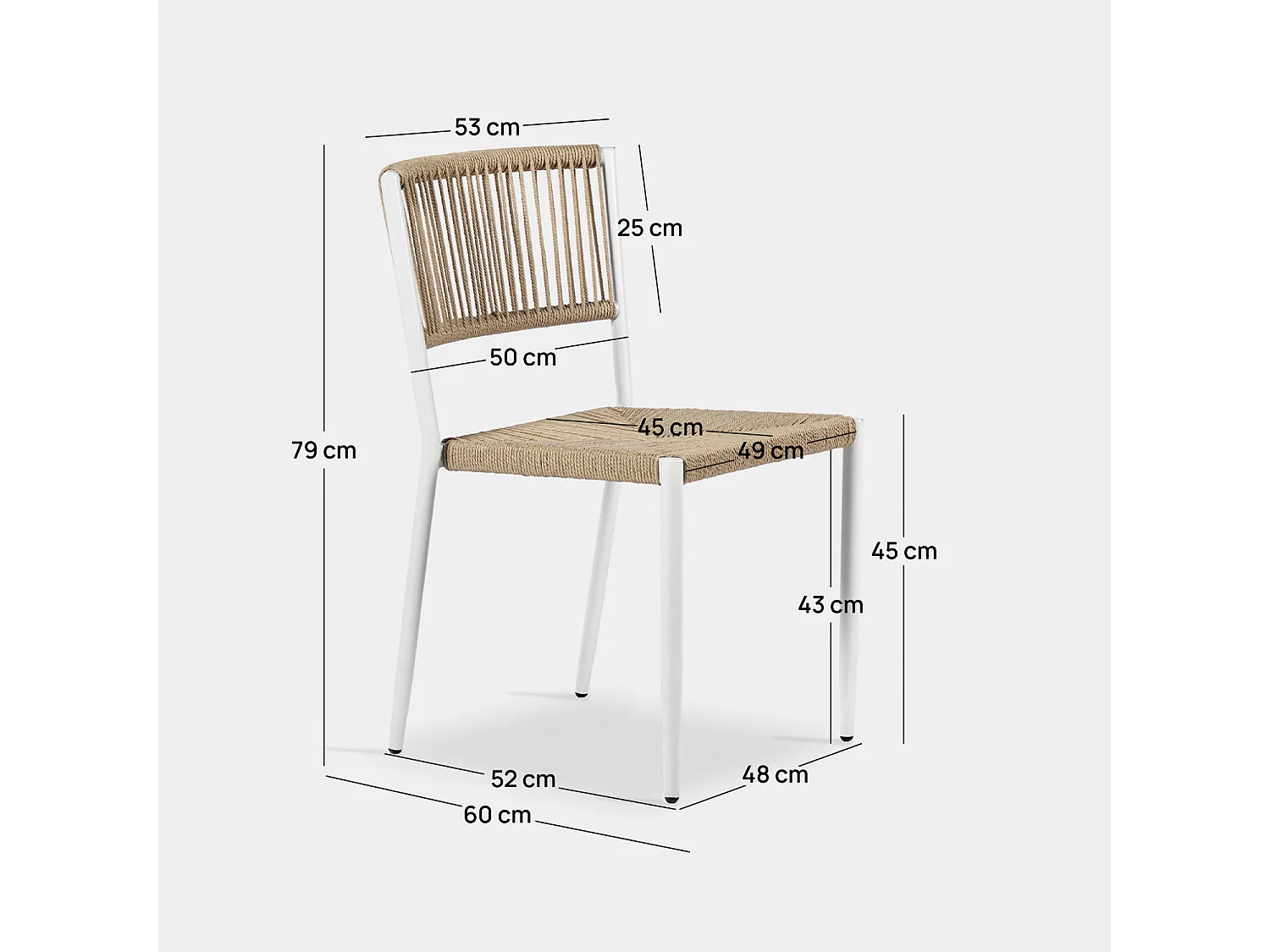 Silla de jardín de Fibra sintética Natural 79 x 53- Kale