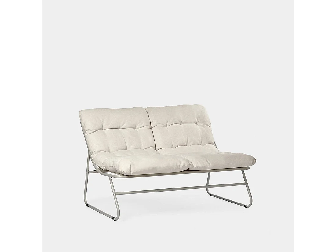 Sofá de jardín de Metal Beige 90 cm x 132 cm- Kiet