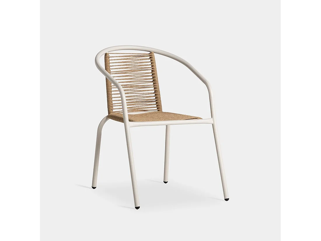 Chaise de jardin en fibre synthétique naturel 52x74 cm-Sakda