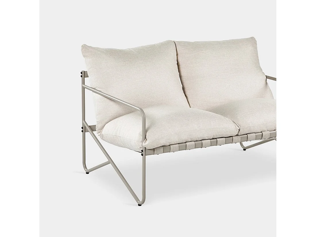Sofá de jardín de Metal Beige 82 x 125- Aruna