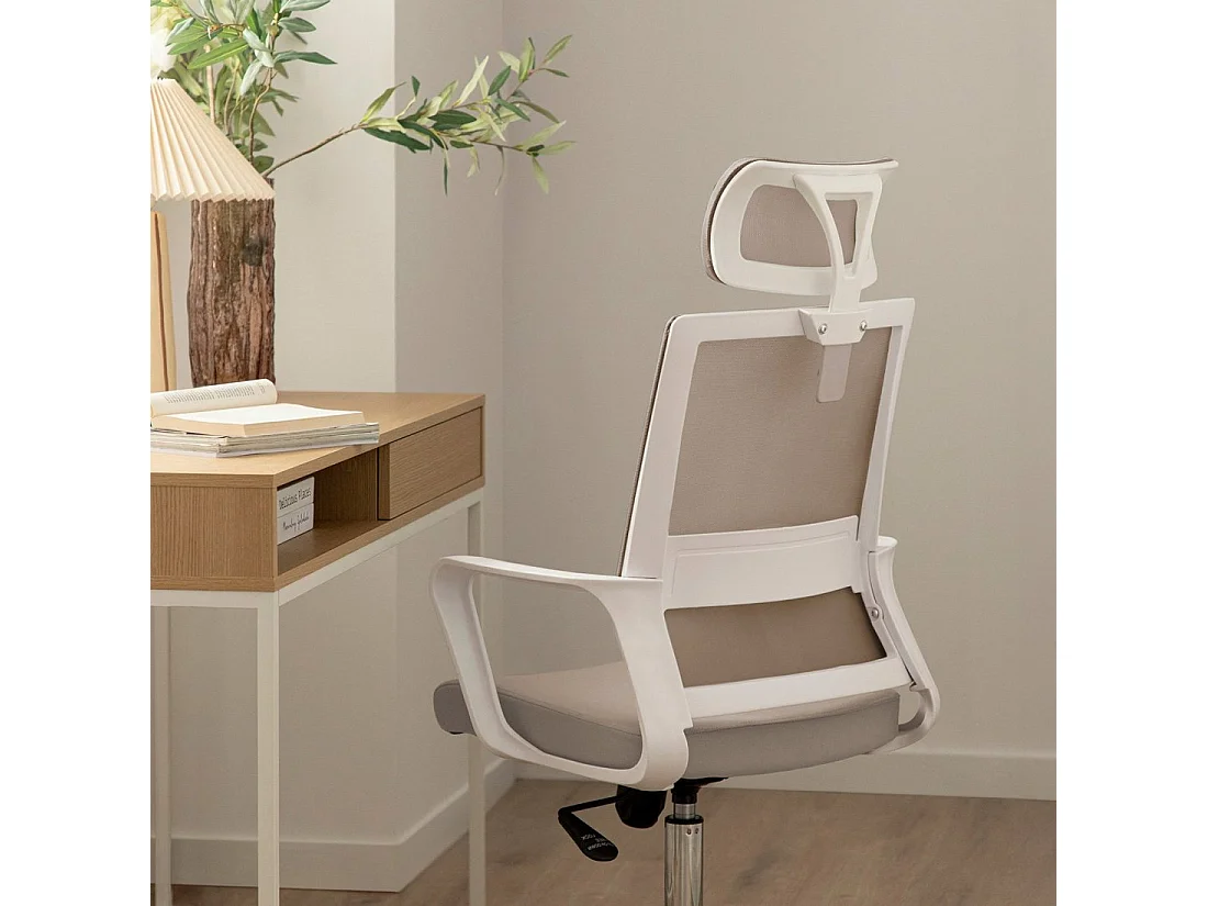 Silla de escritorio de Plástico Beige 112-127 x 60- Leima