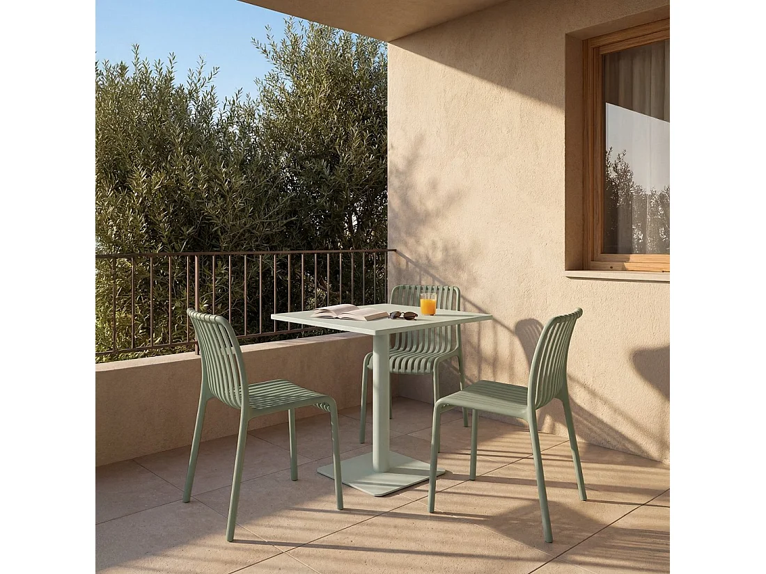 Table fixe en métal vert 70x76 cm-Thule