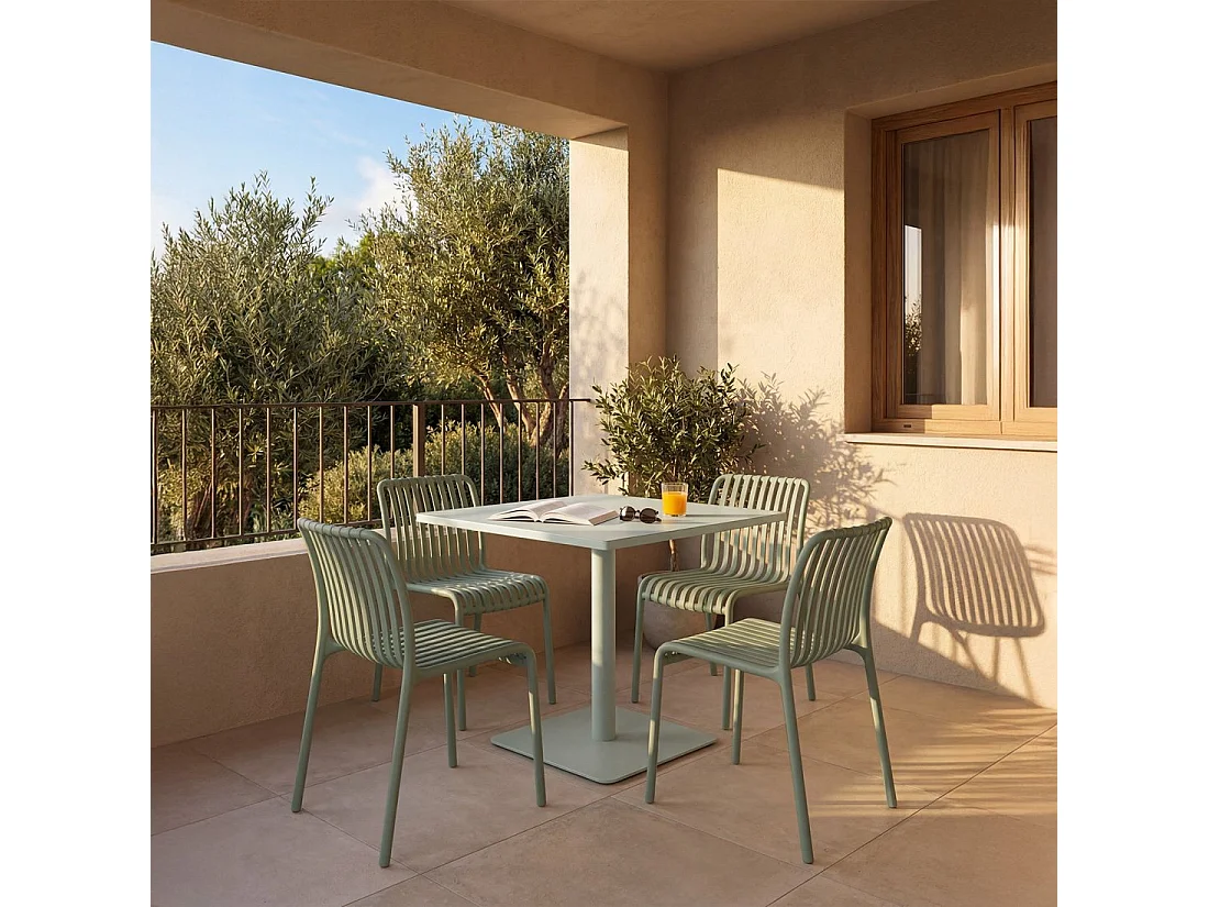 Table fixe en métal vert 70x76 cm-Thule