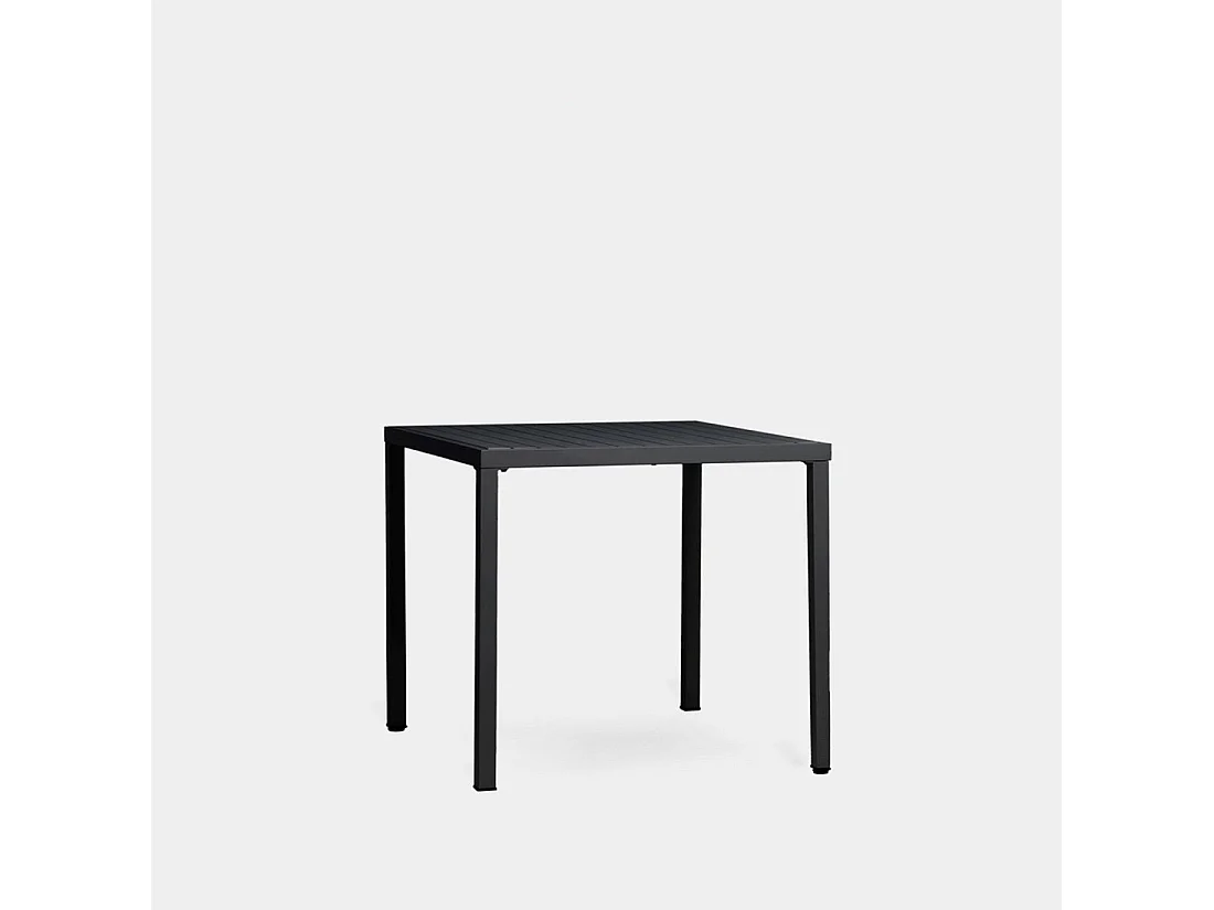 Table fixe en polypropylène gris anthracite 84x76 cm-Jastorf
